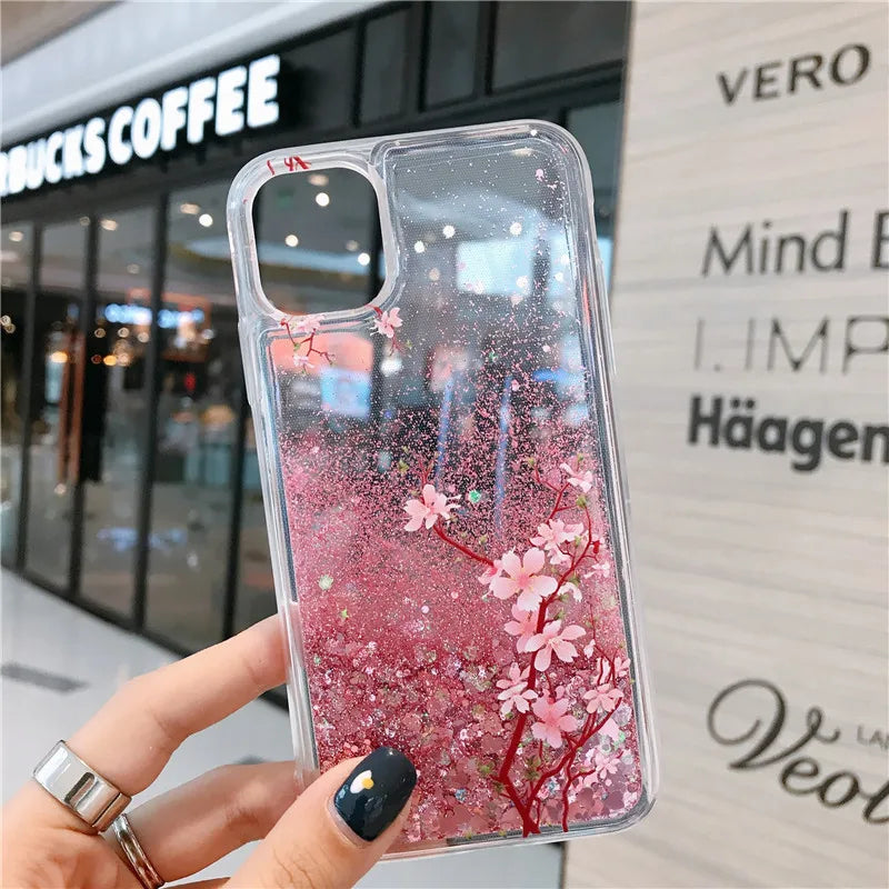 Blossom Quicksand Glitter Case for iPhone