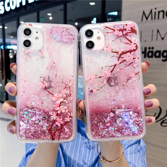 Blossom Quicksand Glitter Case for iPhone