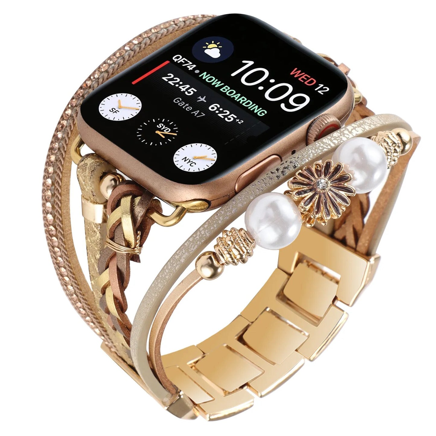 Lustrous Streamline Multi-Strap Apple Watch Bracelet