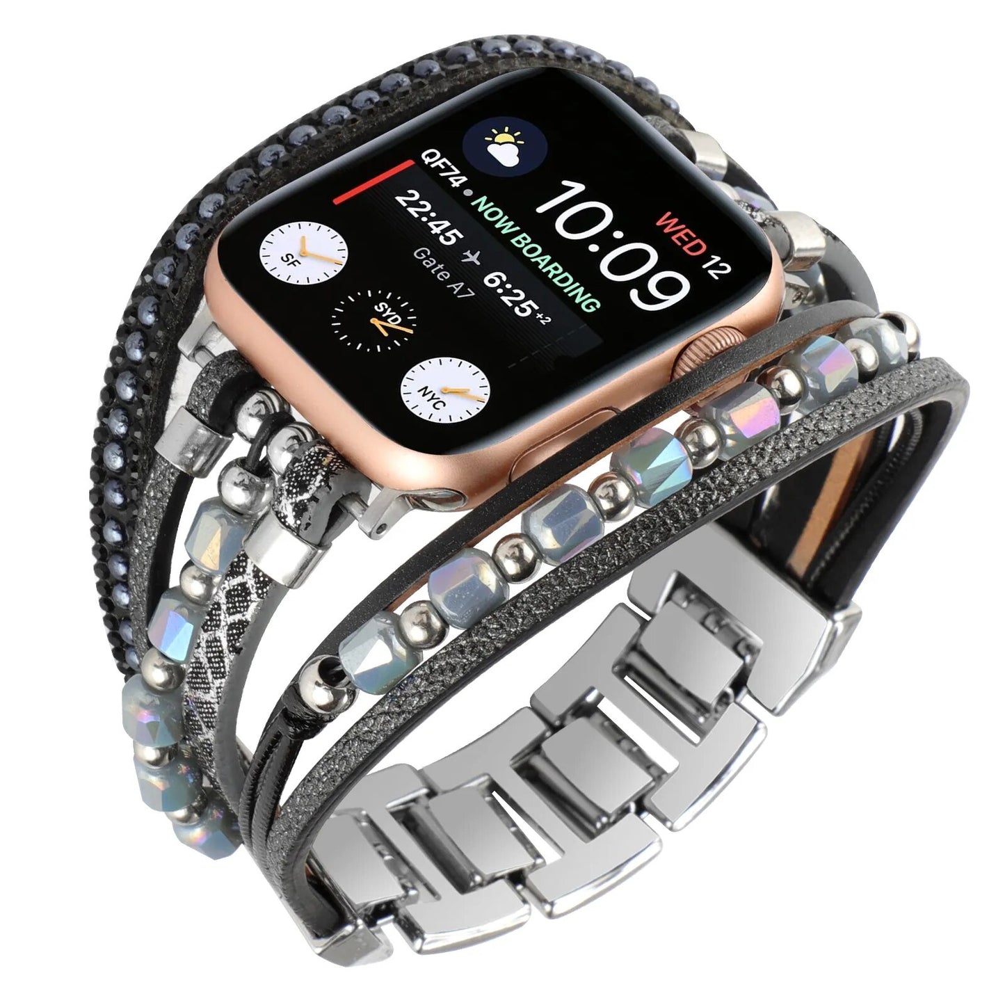 Lustrous Streamline Multi-Strap Apple Watch Bracelet