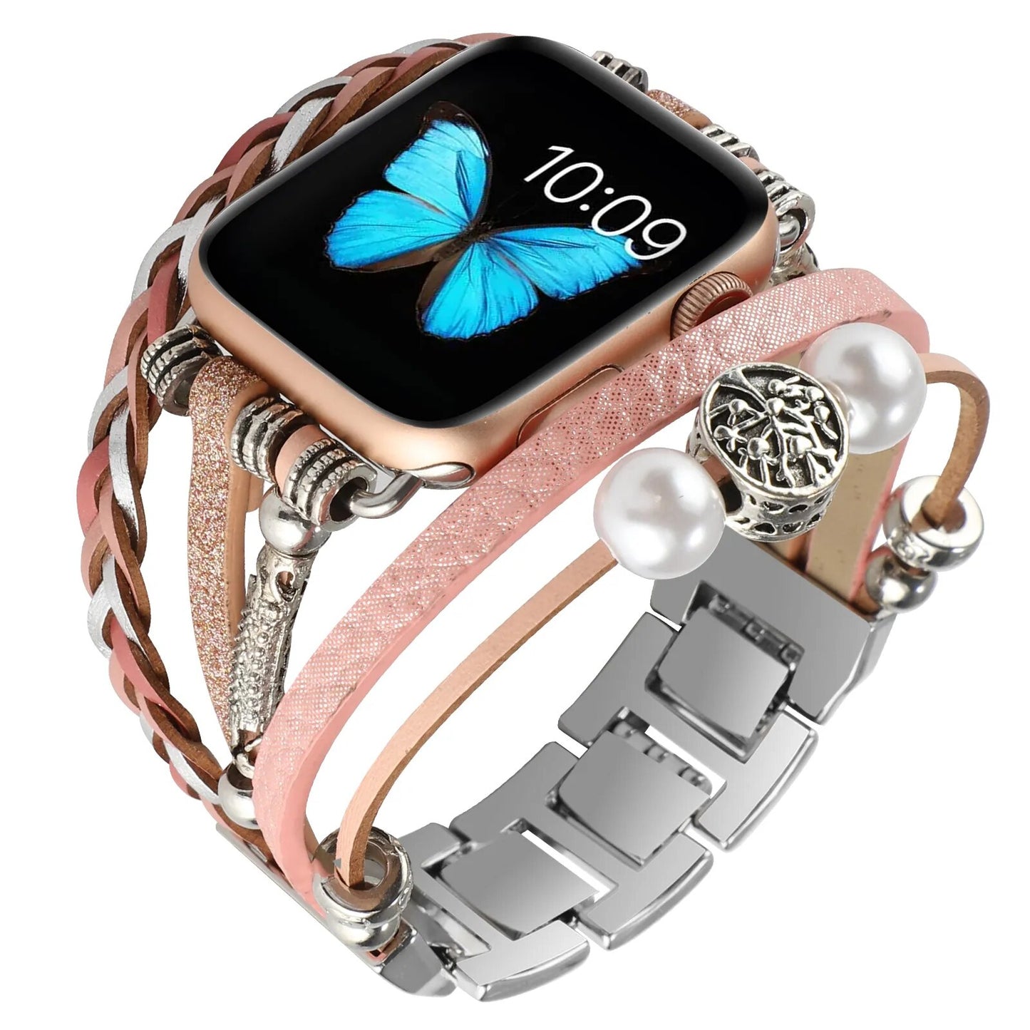 Lustrous Streamline Multi-Strap Apple Watch Bracelet