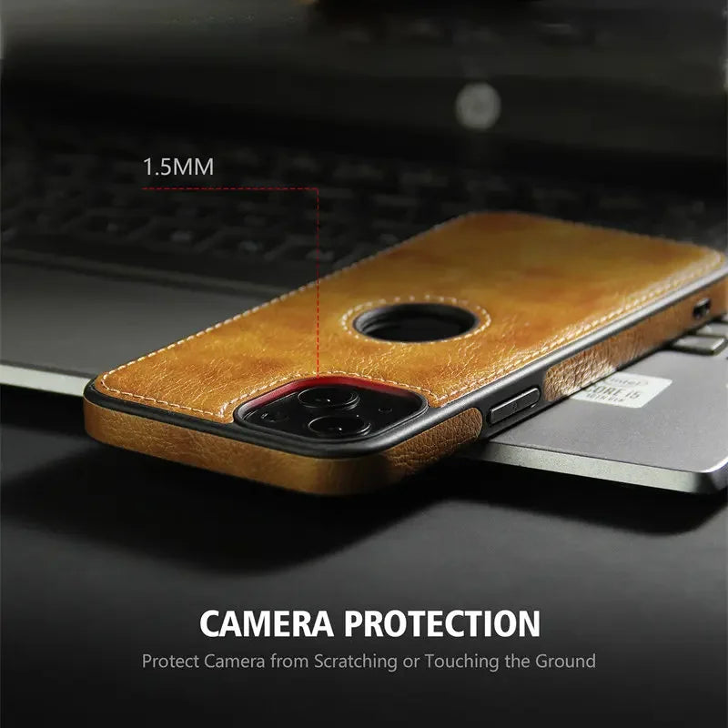 SlimGuard Leather Case for iPhone 16