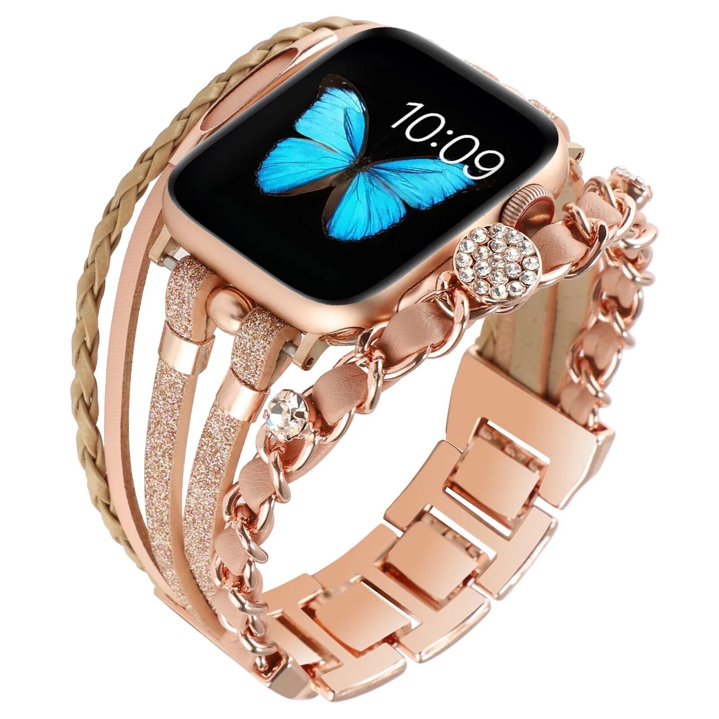 Lustrous Streamline Multi-Strap Apple Watch Bracelet