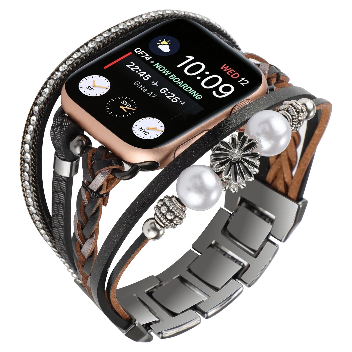 Lustrous Streamline Multi-Strap Apple Watch Bracelet