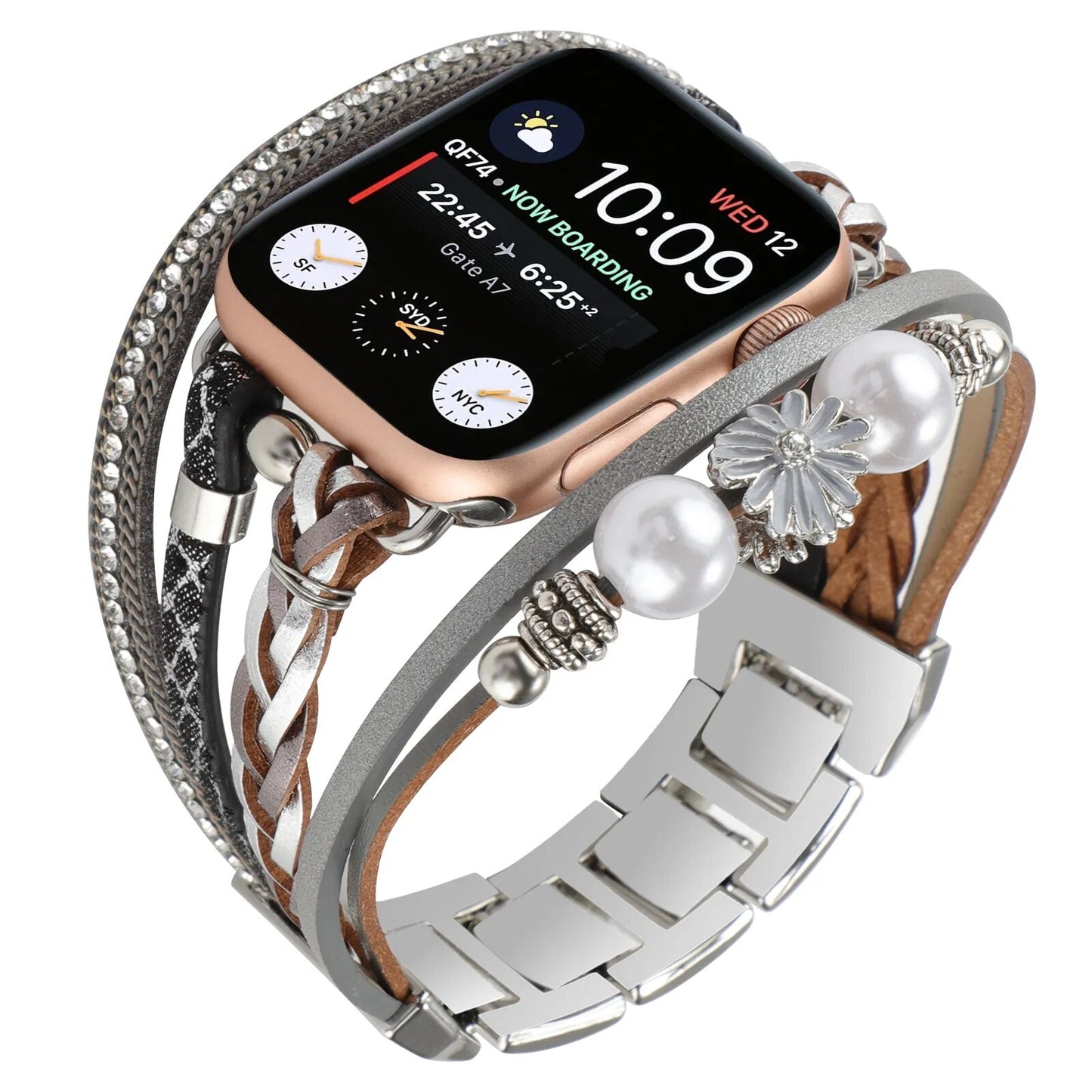 Lustrous Streamline Multi-Strap Apple Watch Bracelet