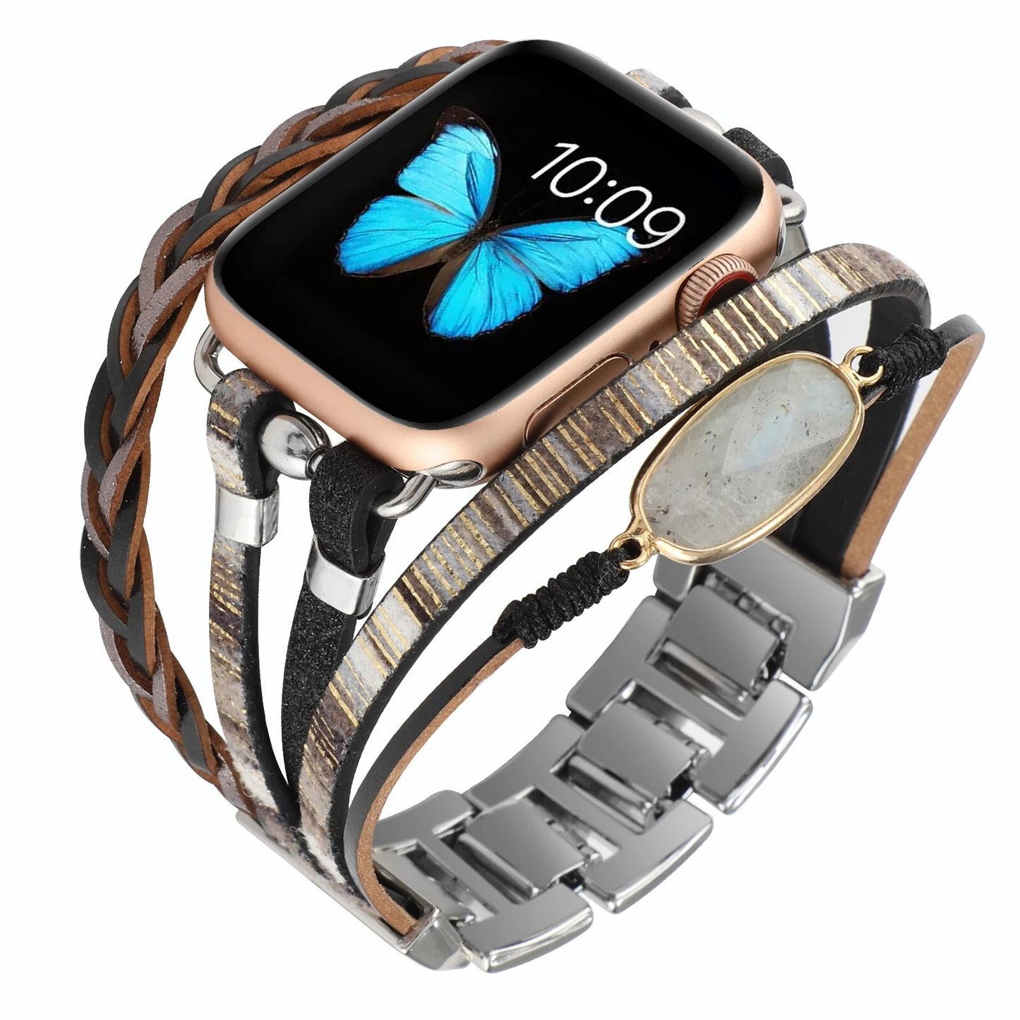 Lustrous Streamline Multi-Strap Apple Watch Bracelet