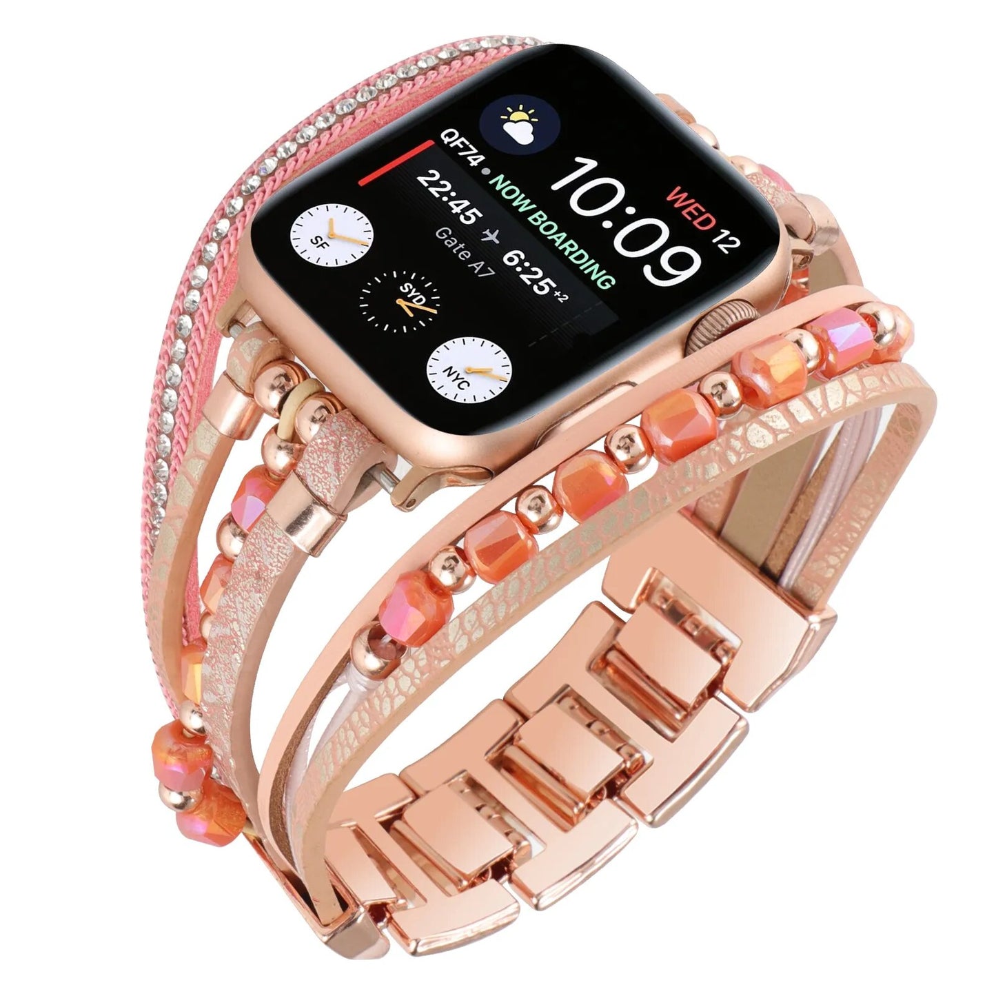 Lustrous Streamline Multi-Strap Apple Watch Bracelet