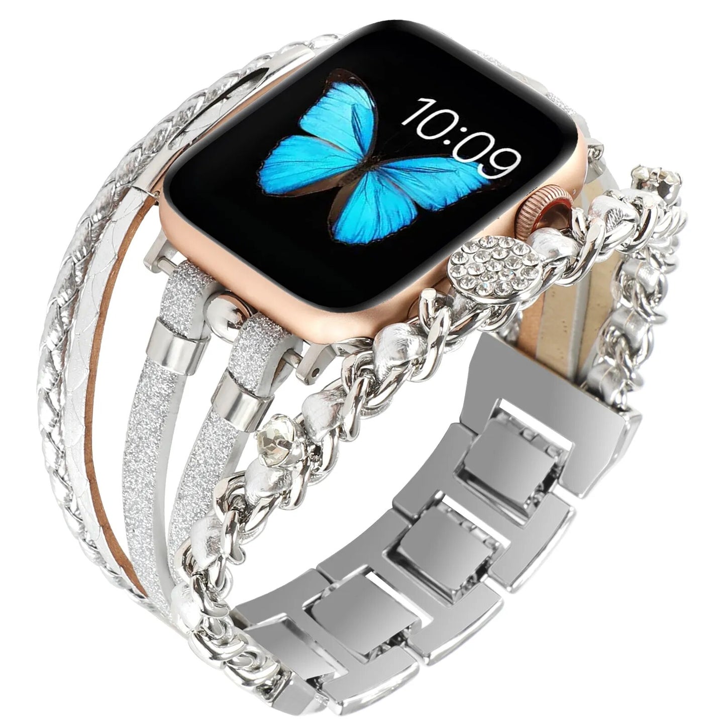 Lustrous Streamline Multi-Strap Apple Watch Bracelet