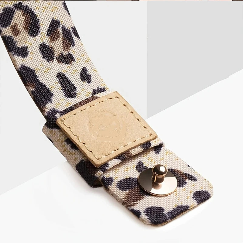 Safari Elegante Leopard Print Leather Apple Watch Band