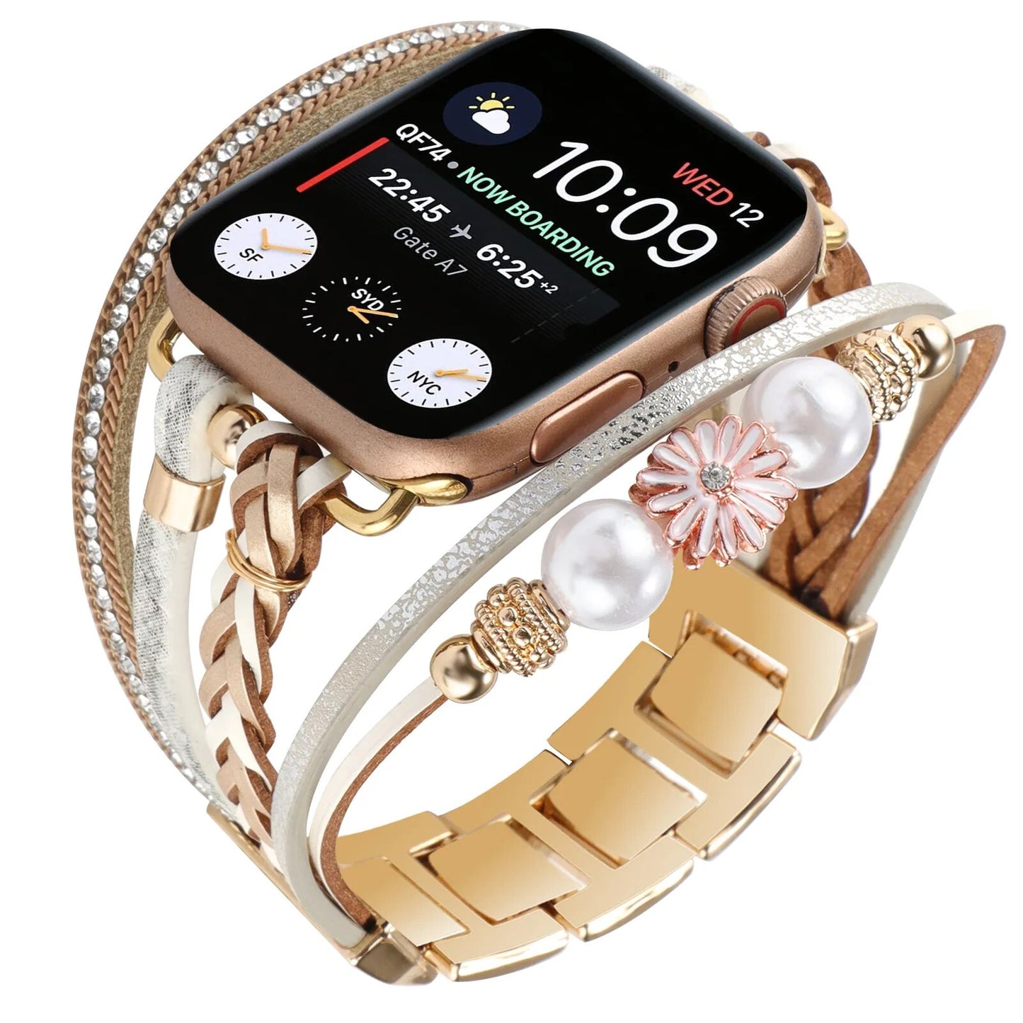 Lustrous Streamline Multi-Strap Apple Watch Bracelet