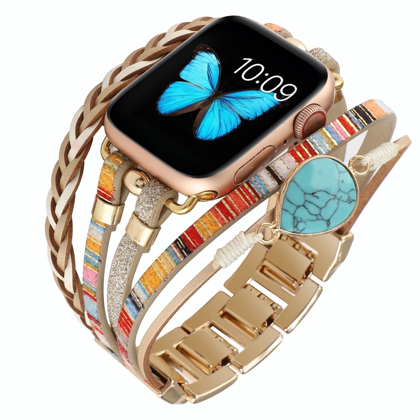 Lustrous Streamline Multi-Strap Apple Watch Bracelet