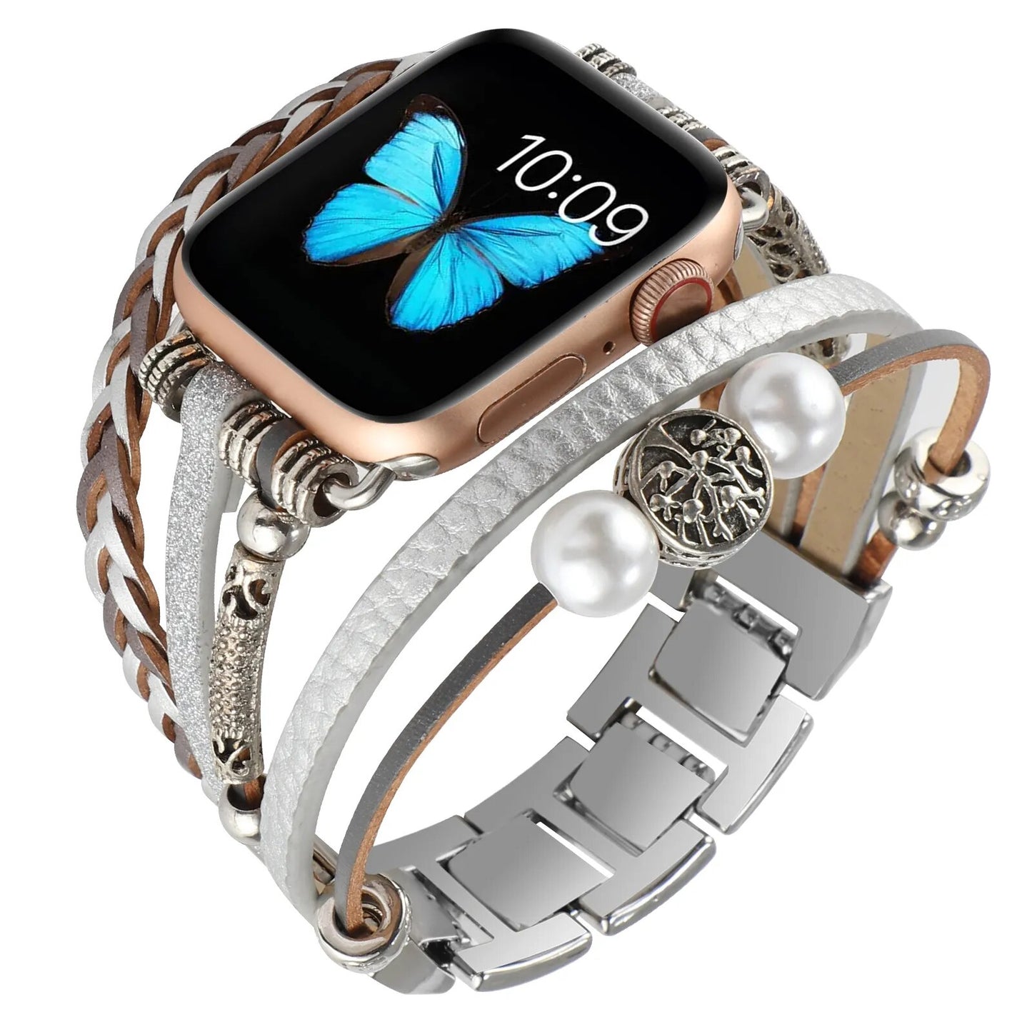 Lustrous Streamline Multi-Strap Apple Watch Bracelet