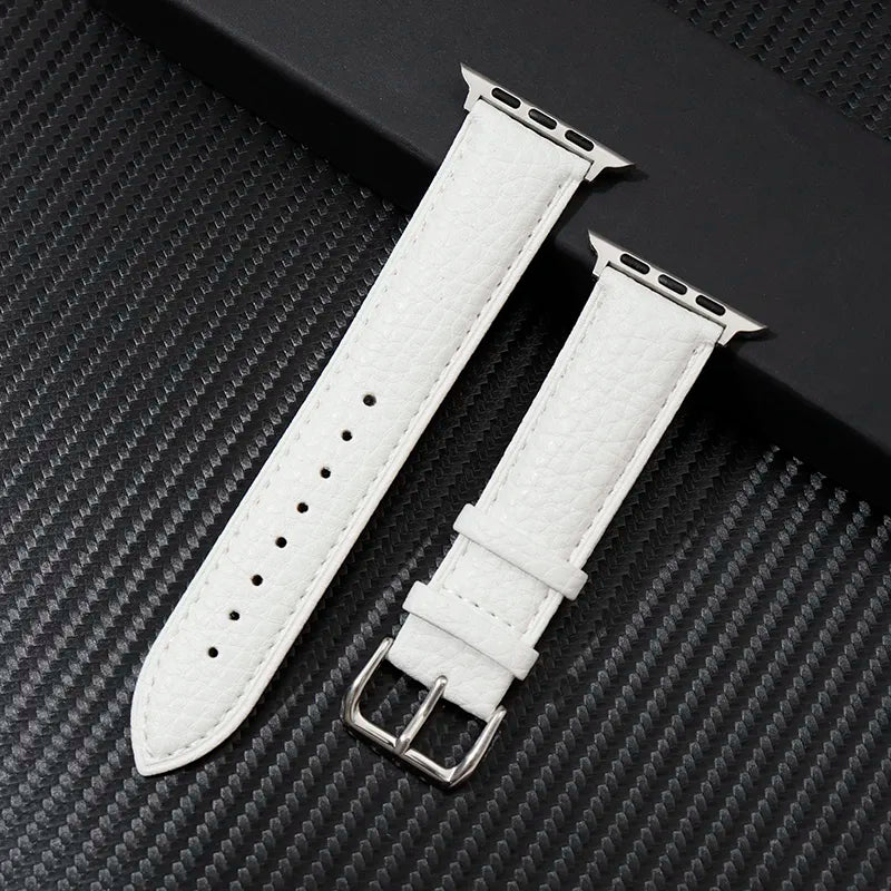 Exquisite Lychee Luxe: Textured Leather Apple Watch Band