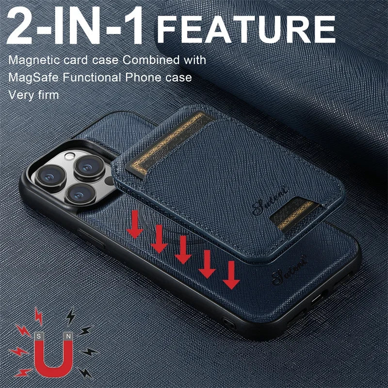 Suteni 2-in-1 MagSafe Wallet Case for iPhone 15