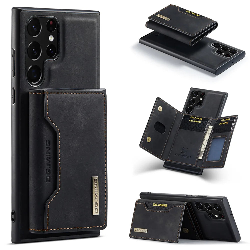 MingCraft 2-in-1 Magnetic Leather Wallet Case for Samsung S24