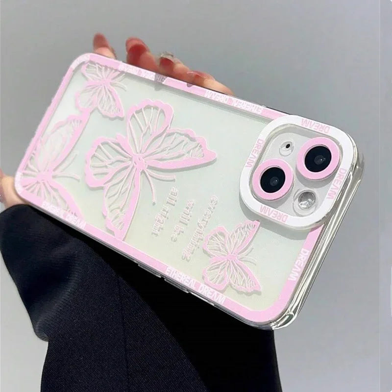 Pink Butterfly Pattern Case for iPhone