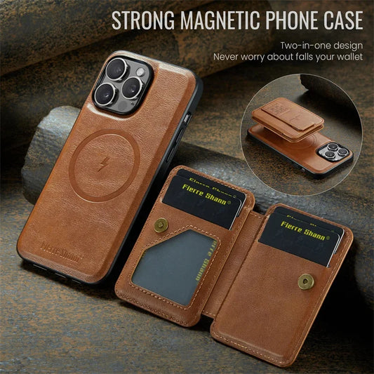 MagnaFlex Leather Wallet iPhone 16 Case