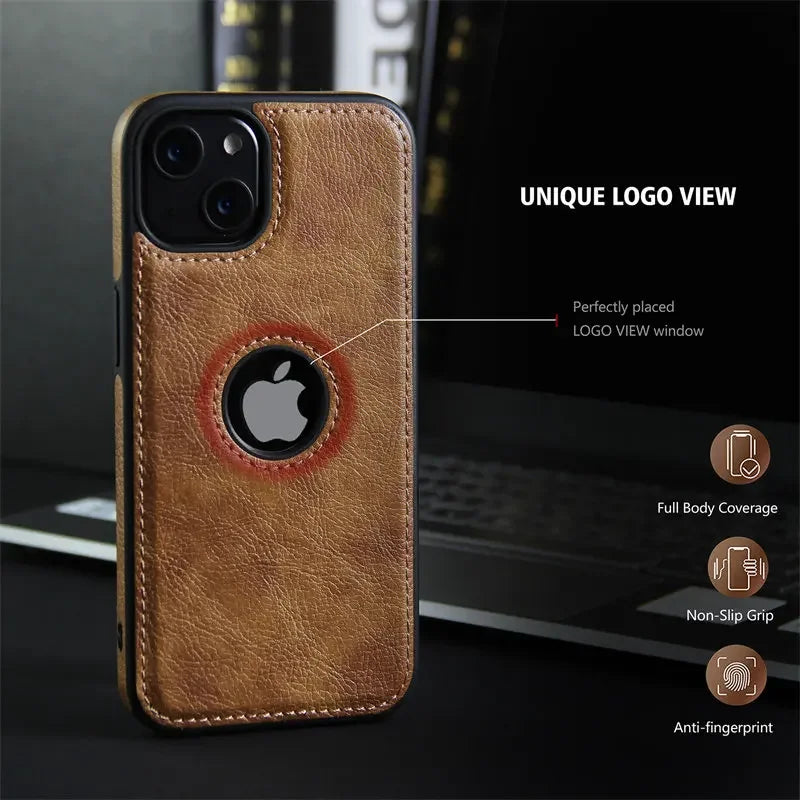 SlimGuard Leather Case for iPhone 16