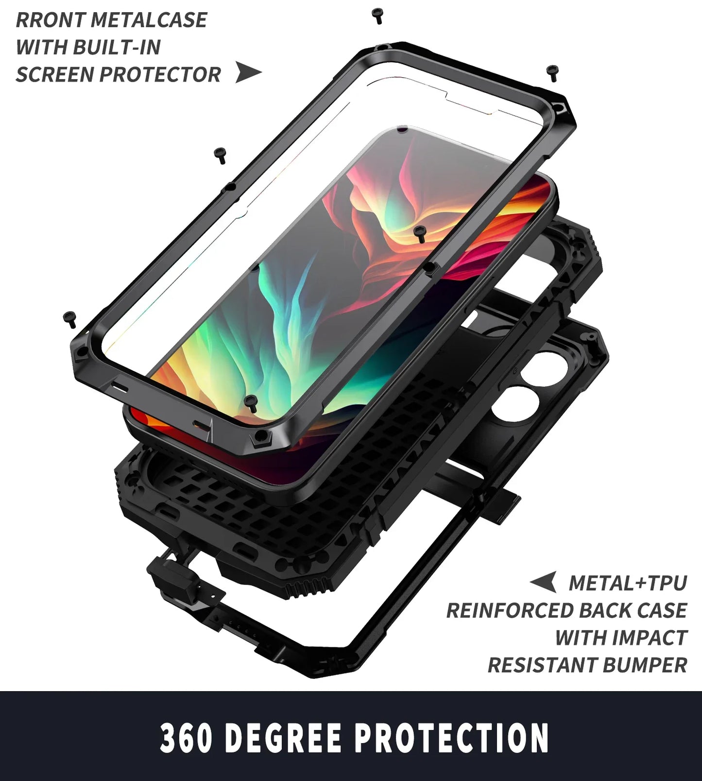 AquaShield Heavy Duty Waterproof Case for iPhone 15